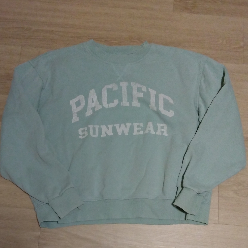PACSUN- Green Logo Sweatshirt Size M